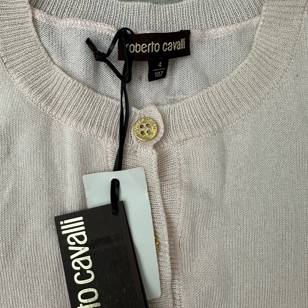 Roberto Cavalli Pink Ruffle Kids Cardigan 12months - Picture 2 of 5